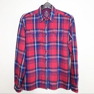 Kuhl Button Down Long Sleeve Red Plaid Shirt